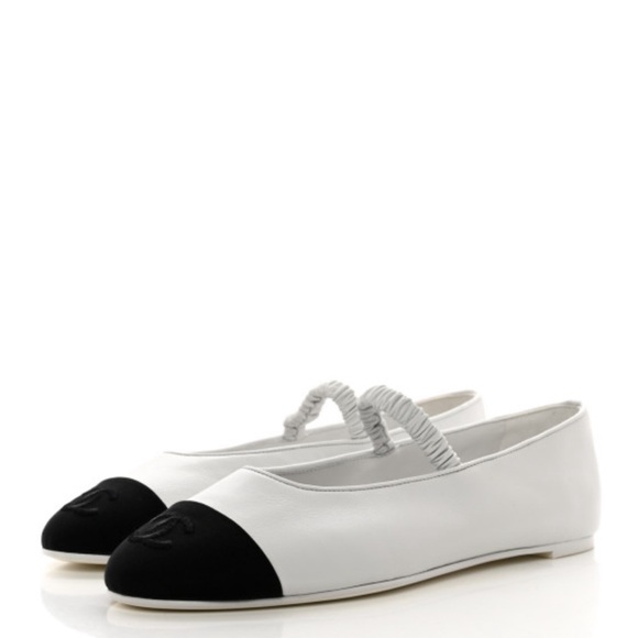 Chanel Cruise 2024 Lambskin Grosgrain Cap Toe Ballerina Flats w/ Leg Warmers 39 - Picture 8 of 15